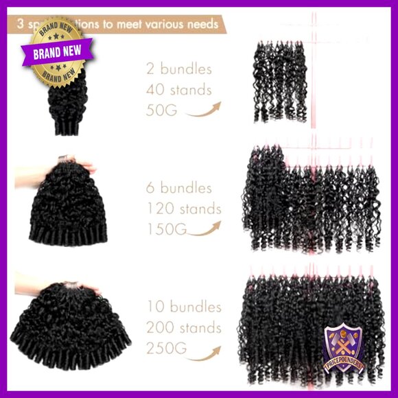 16 Inch Human Hair Extensions Crochet Bundles 40 Strands Pre-separated main image 7